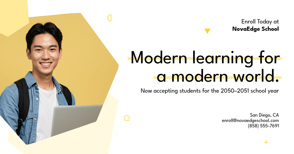 Free Modern School Enrollment Facebook Post Template