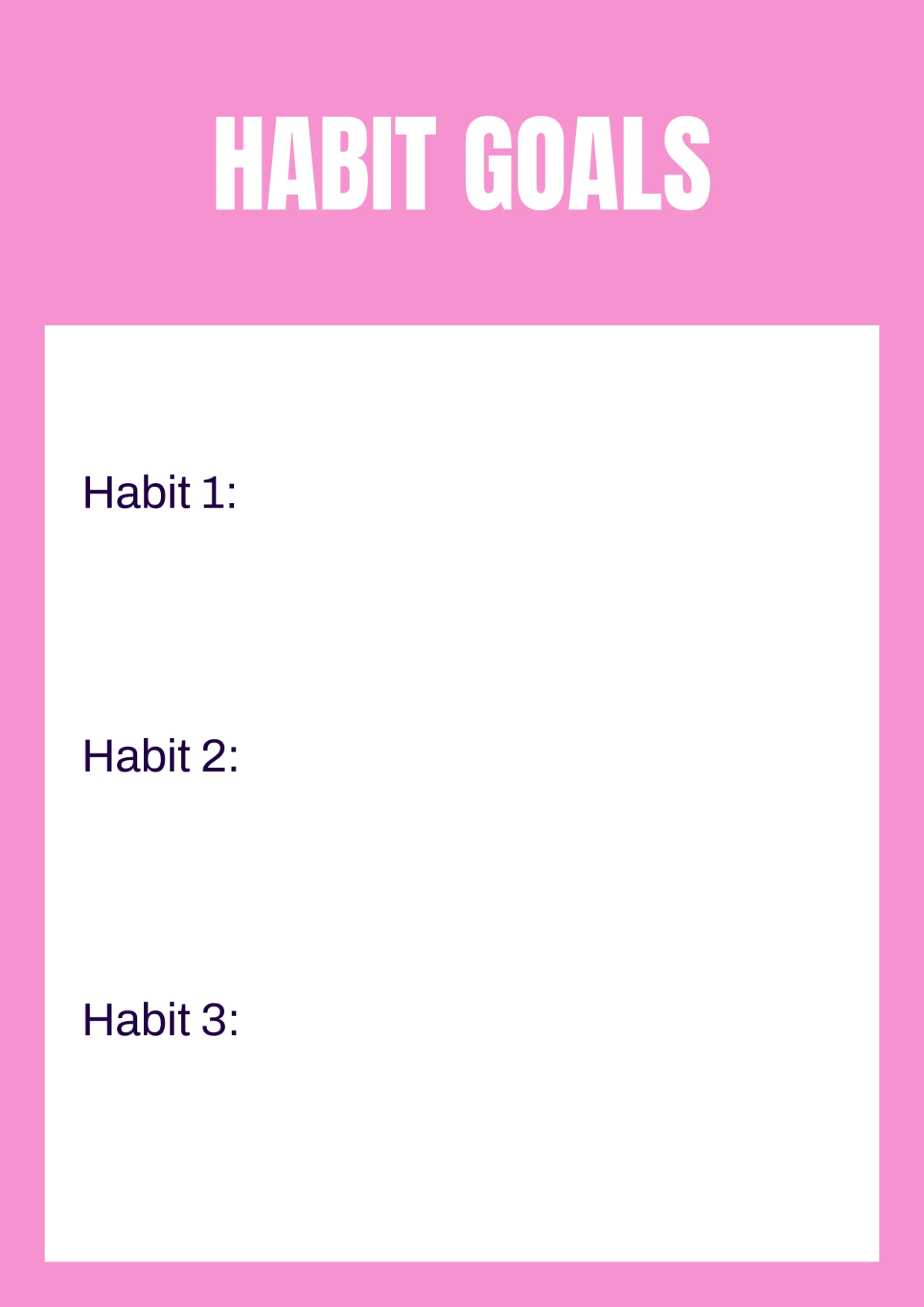 Free Habit Tracker Workbook Template to Edit Online