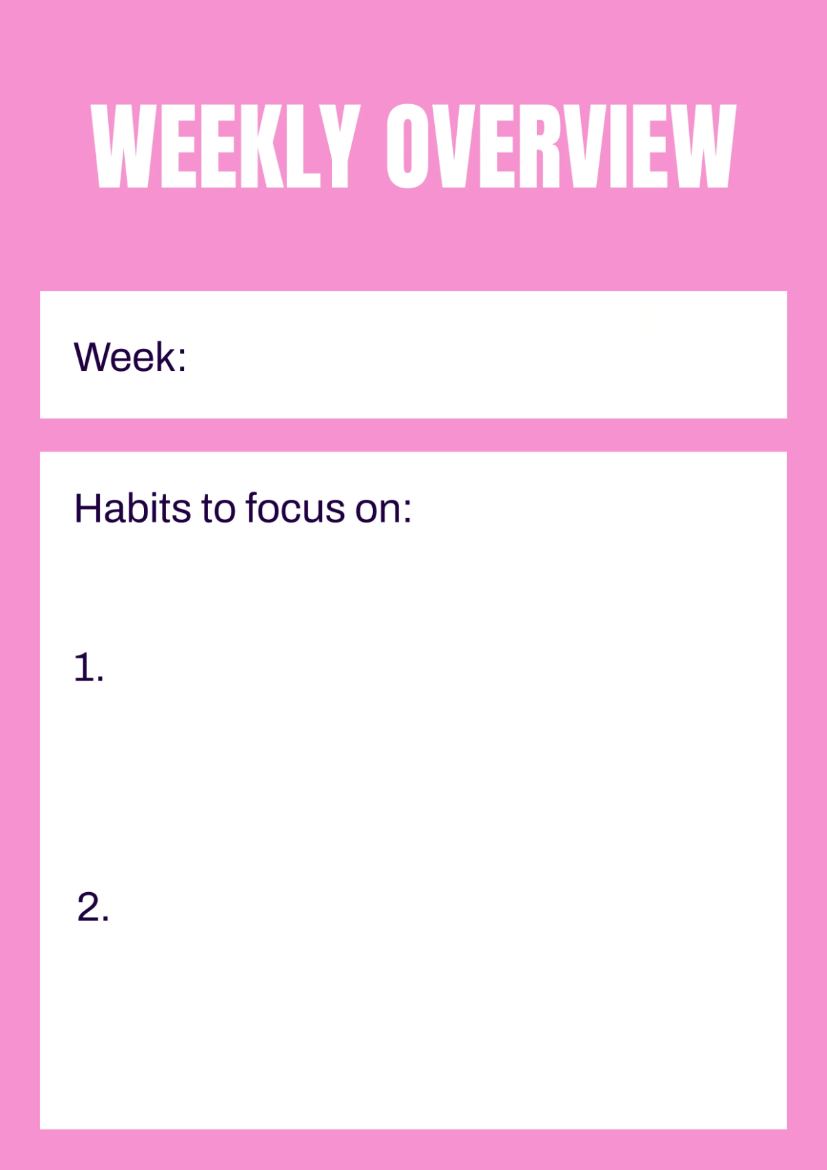 Free Habit Tracker Workbook Template to Edit Online