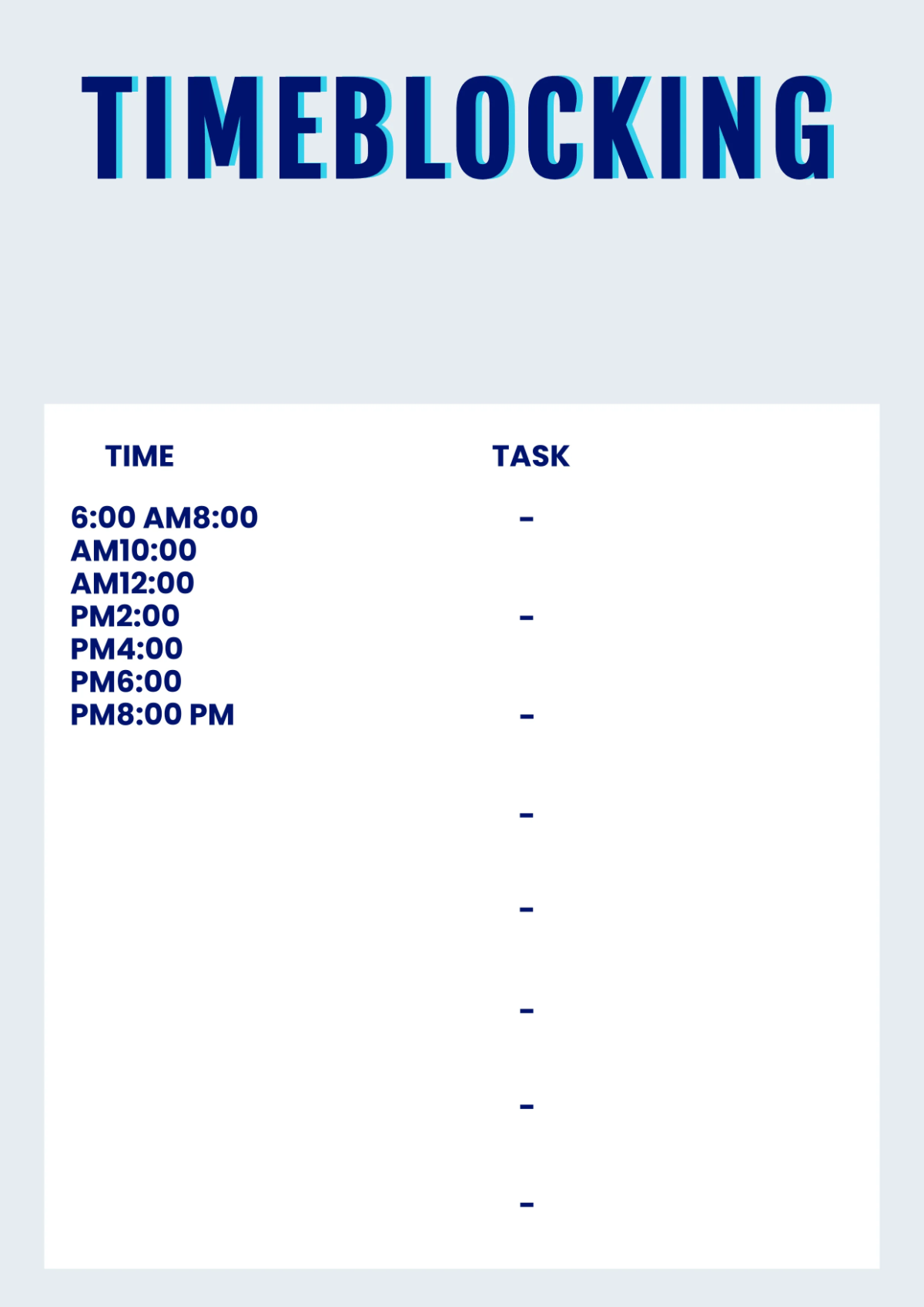 Free Time Management Workbook Template to Edit Online