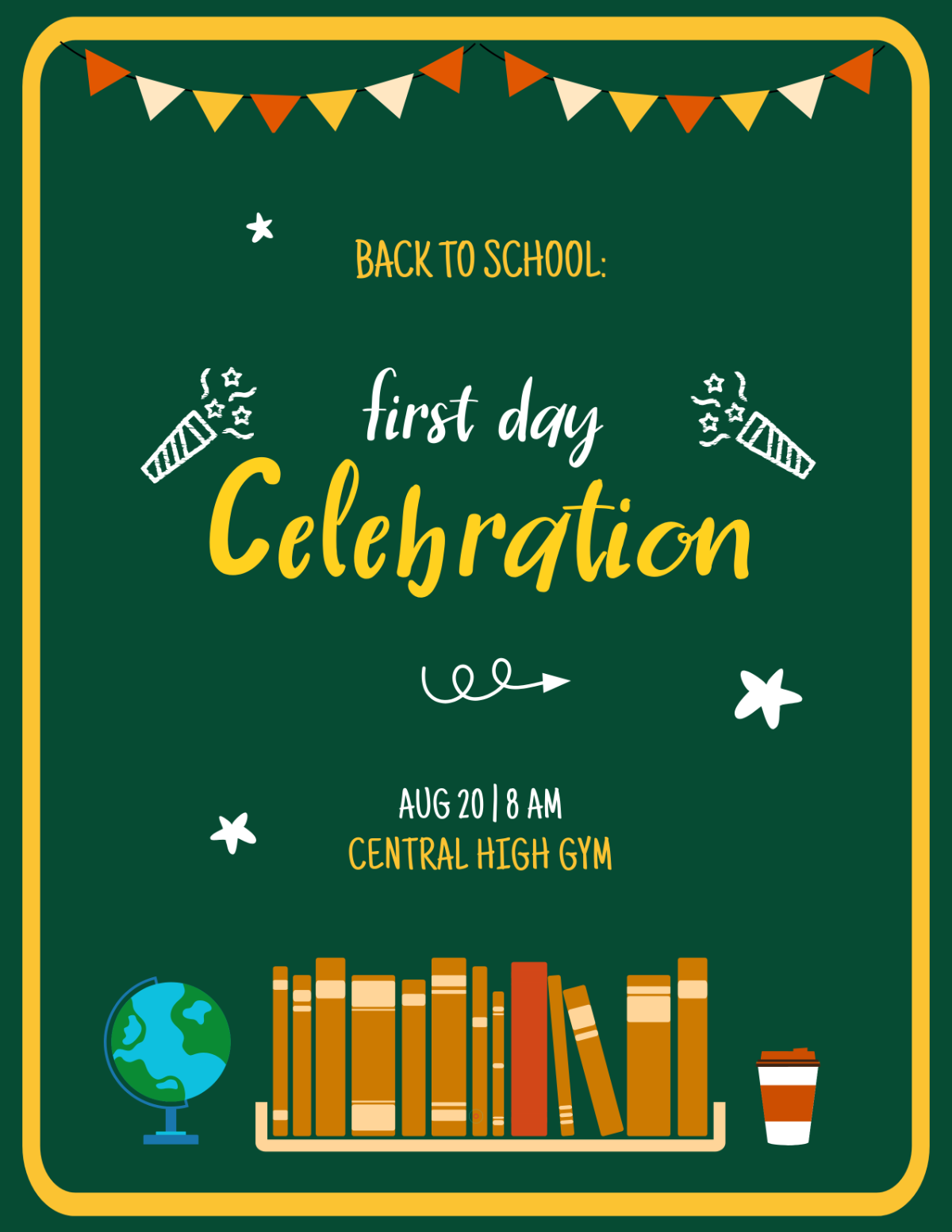 Free Chalkboard Back To School Flyer Design Template to Edit Online