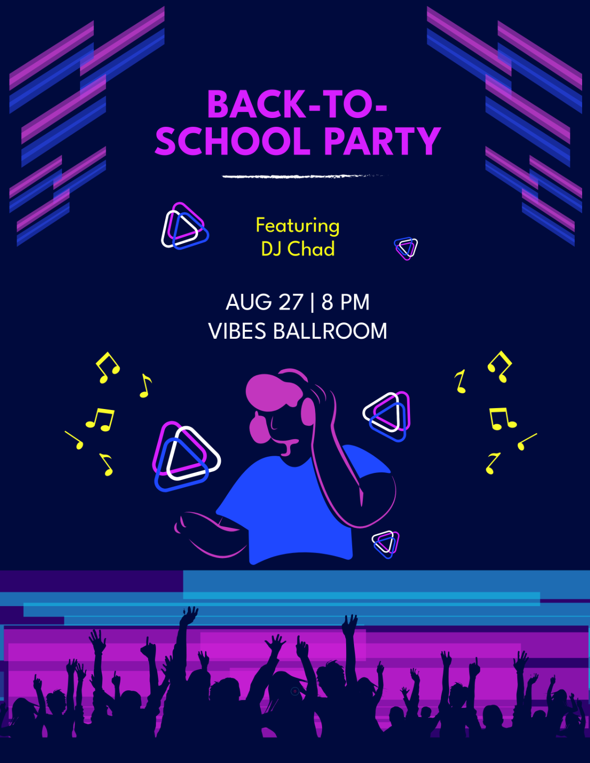 Free DJ Back To School Flyer Template to Edit Online