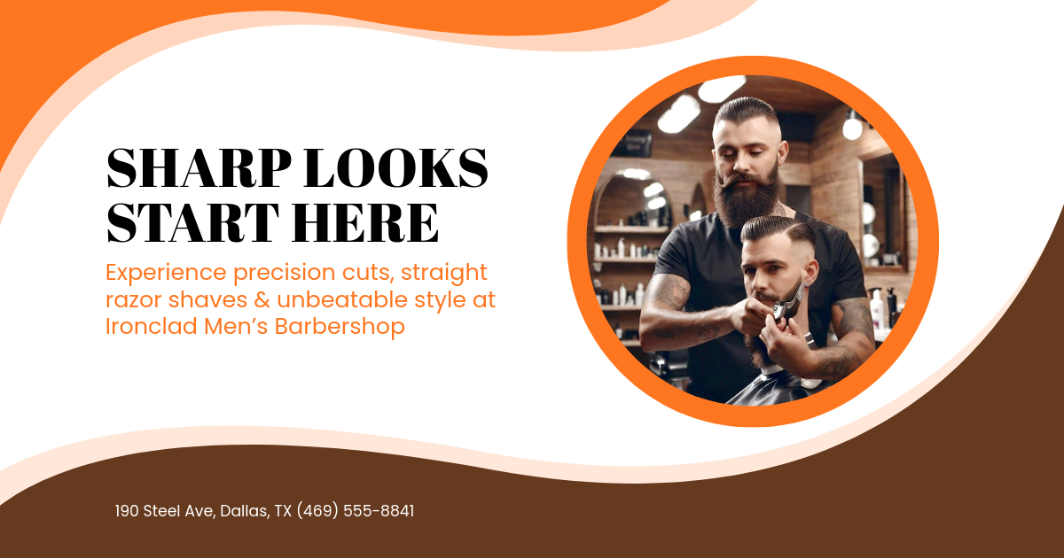 Free Men's Barber Shop Facebook Post Template