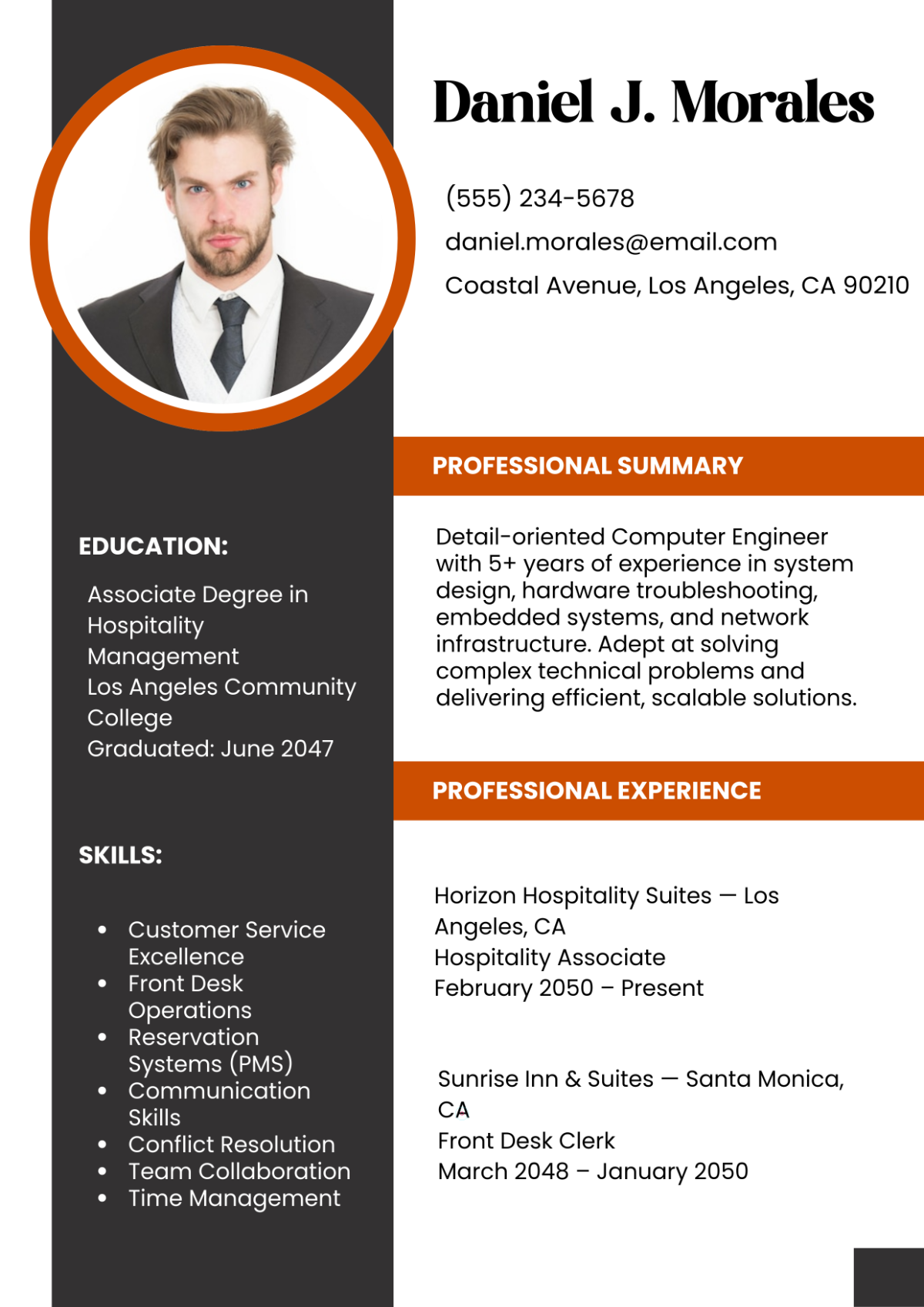 Hospitality Worker Functional Resume Template to Download