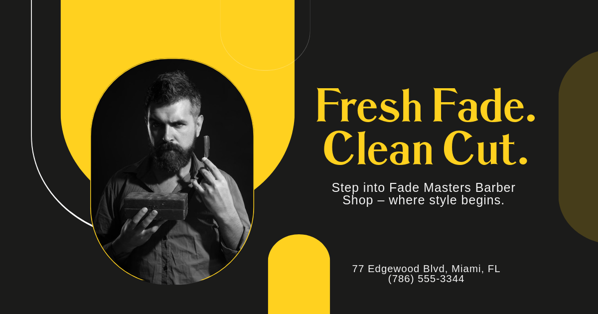Free Barber Shop Advertisement Facebook Post Template