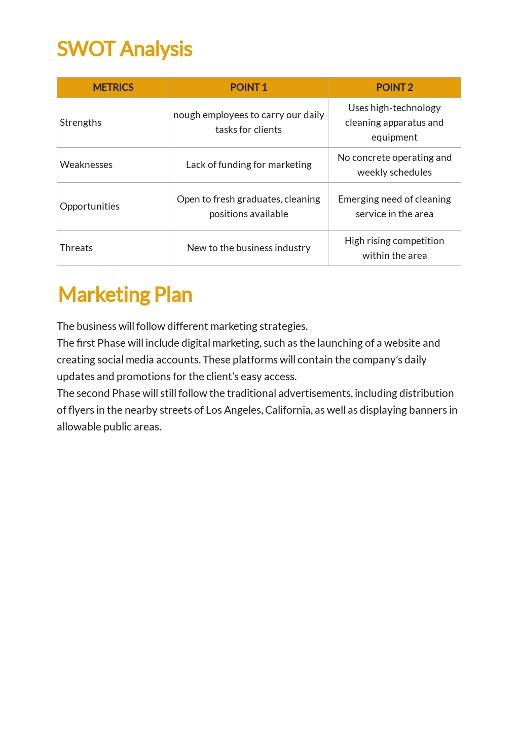 House Cleaning Business Plan Template Cleaning Service Business Plan Template Free Of Another