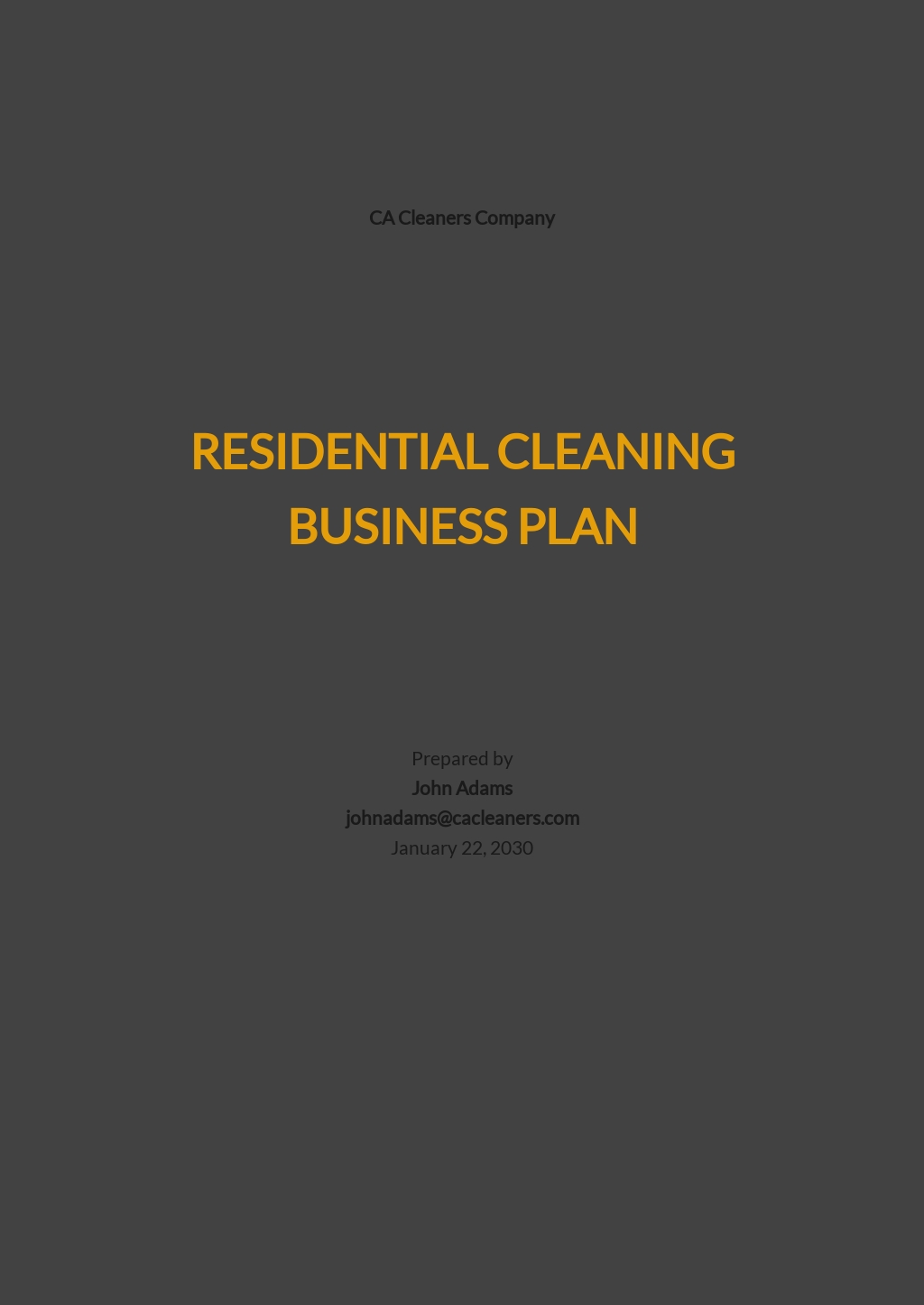 Post Construction Cleaning Business Plan Template in Google Docs, Word