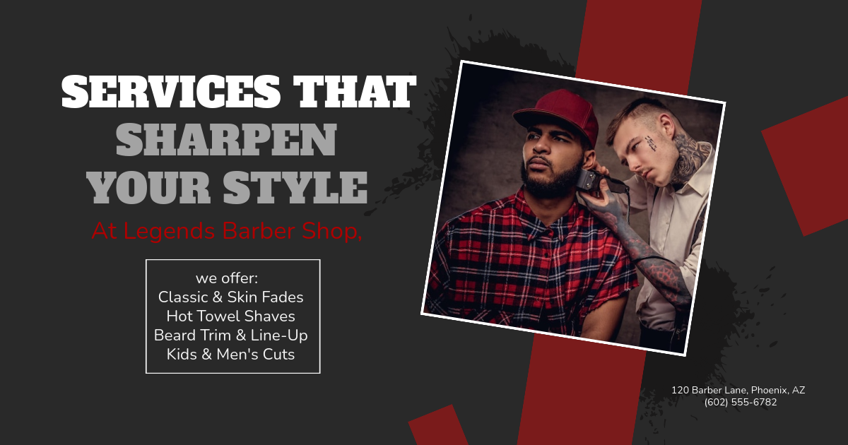 Free Barber Shop Services Facebook Post Template