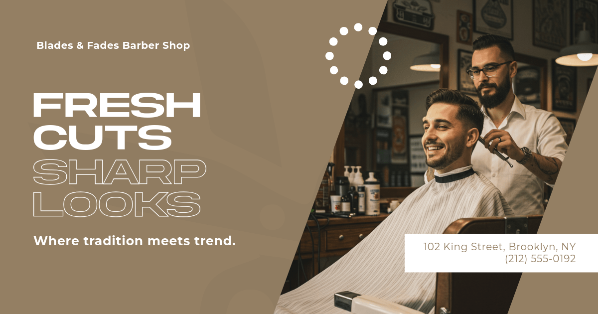 Free Barber Shop Facebook Post Template