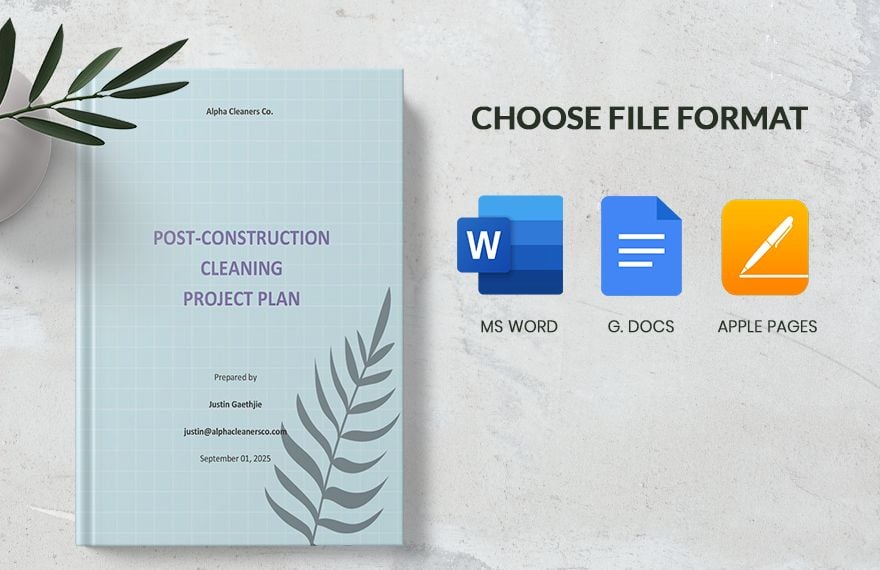 Project Plan for Cleaning Services Template