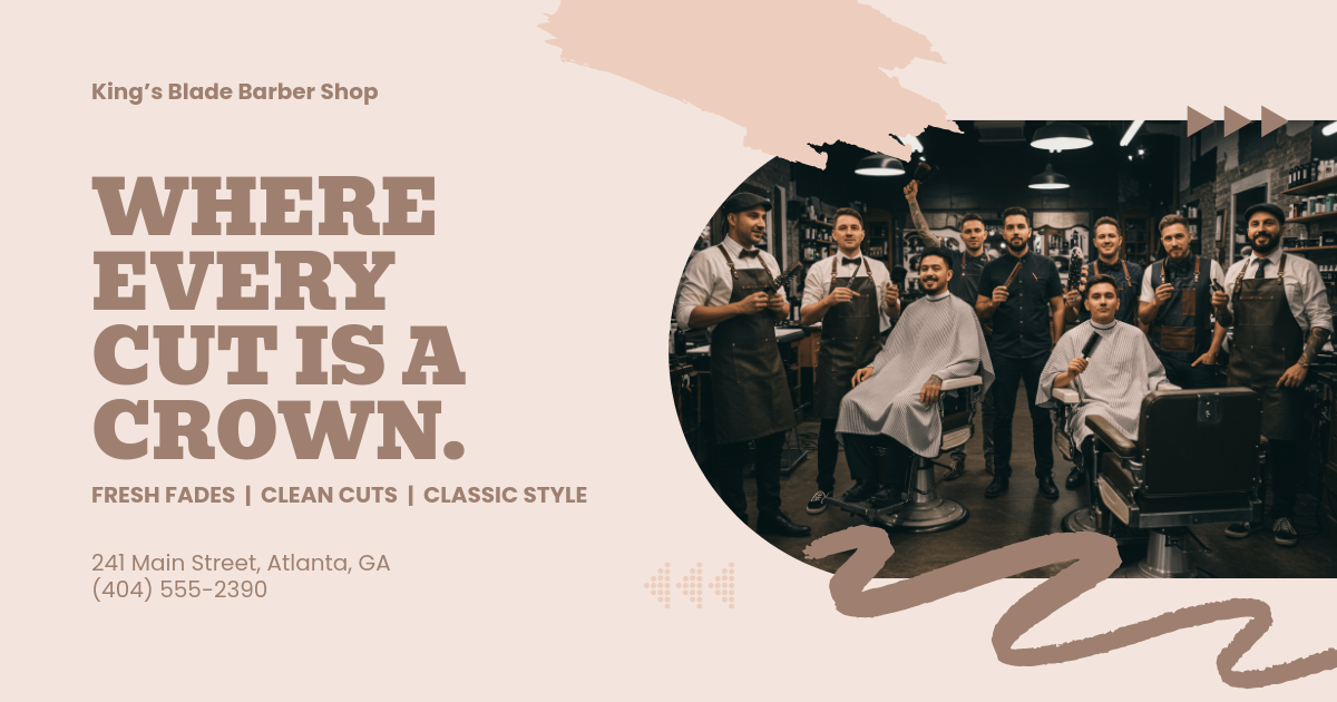Free Barber Shop Marketing Facebook Post Template