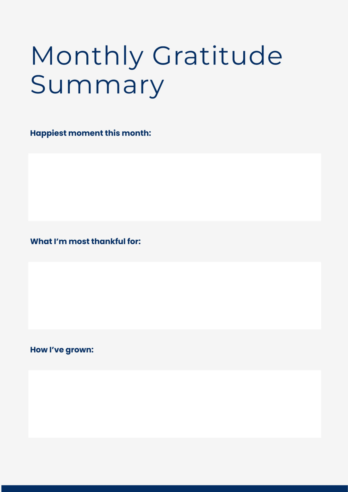 Free Gratitude Journal Workbook Template to Edit Online