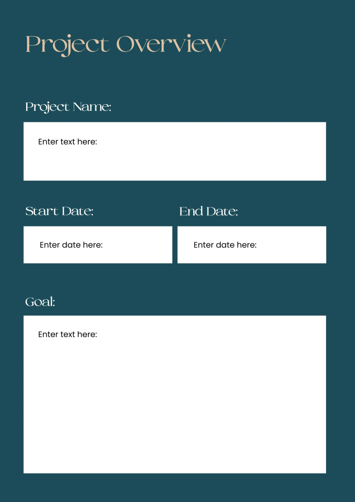 Free Project Planner Workbook Template to Edit Online