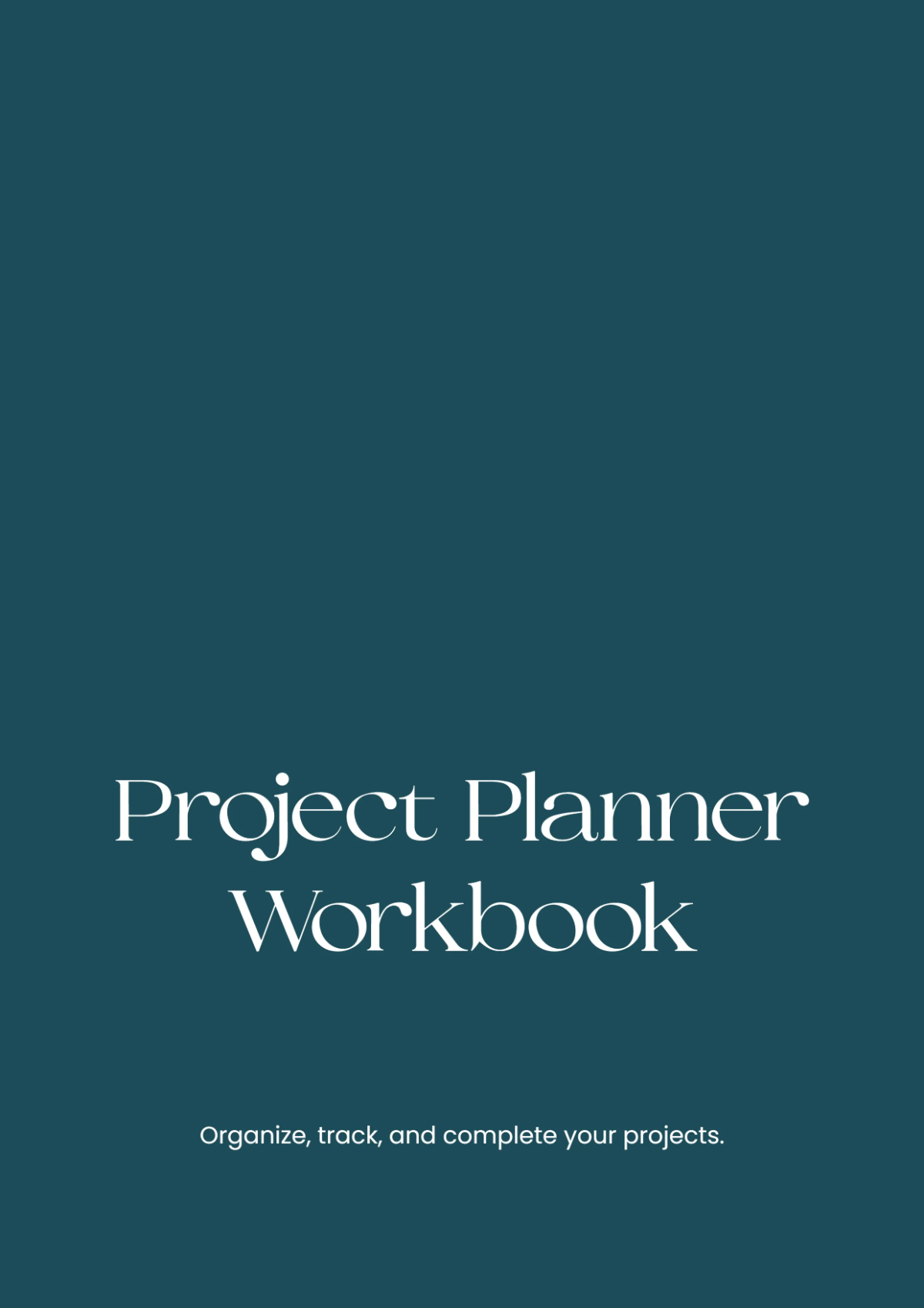Free Project Planner Workbook Template to Edit Online