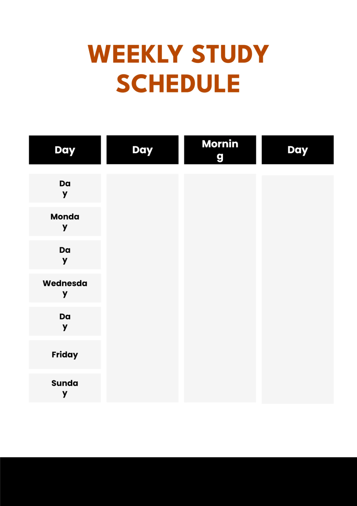 Free Study Planner Workbook Template to Edit Online