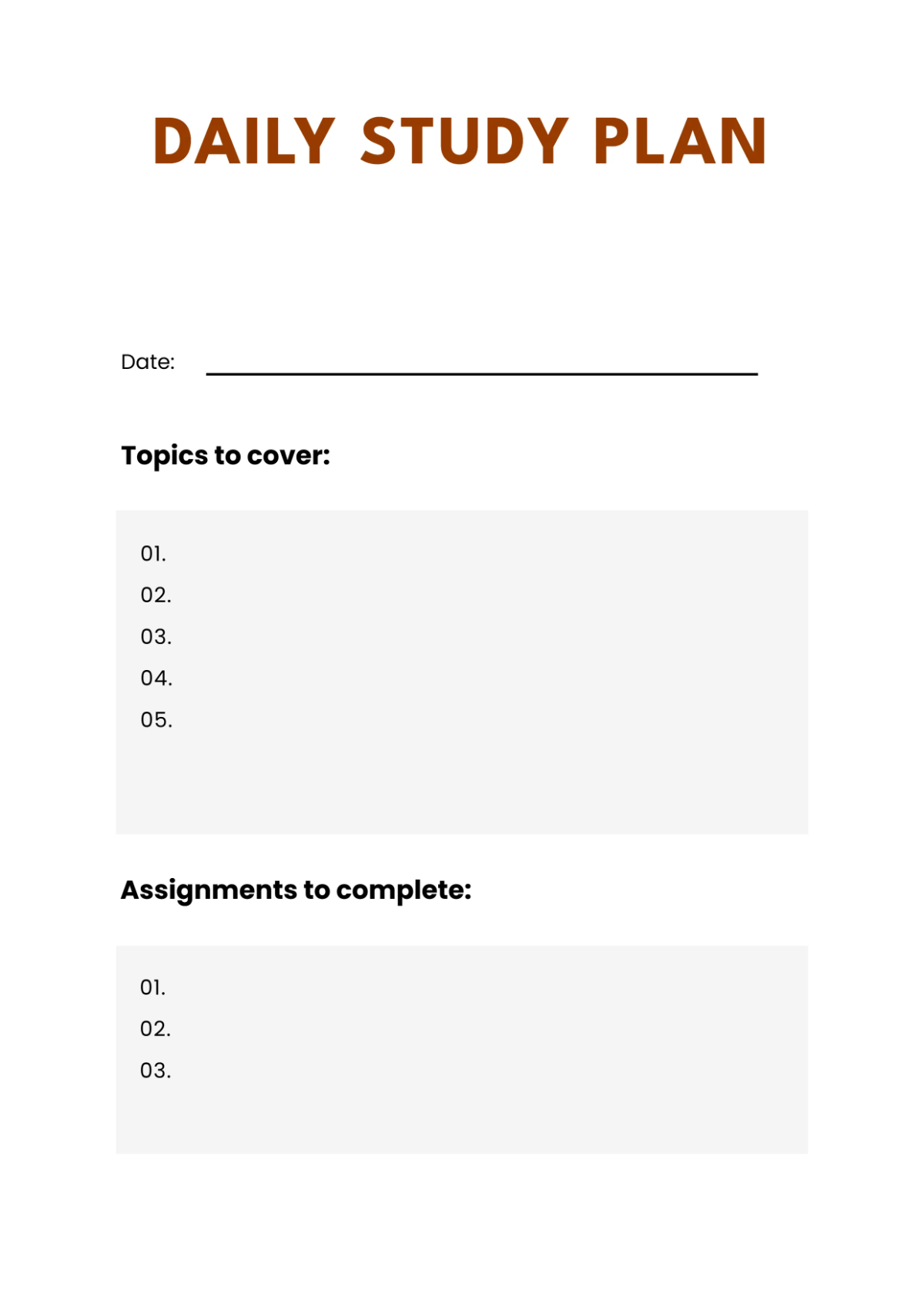 Free Study Planner Workbook Template to Edit Online