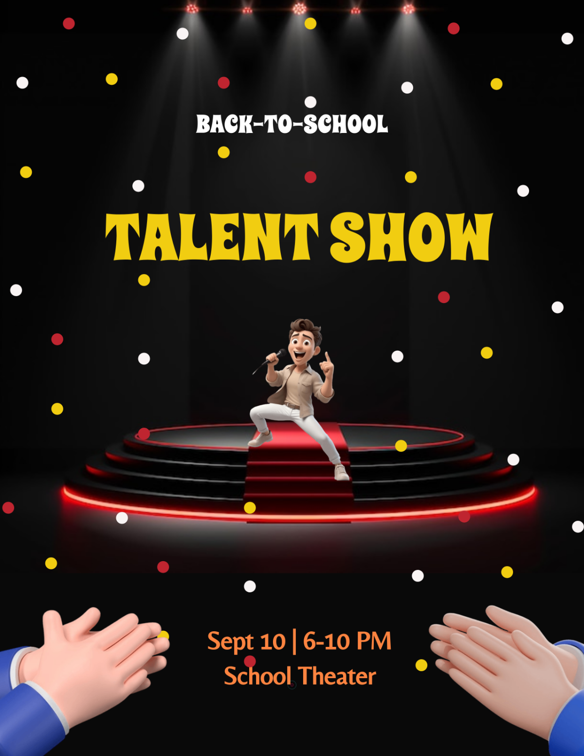 Free Back To School Talent Show Flyer Template to Edit Online