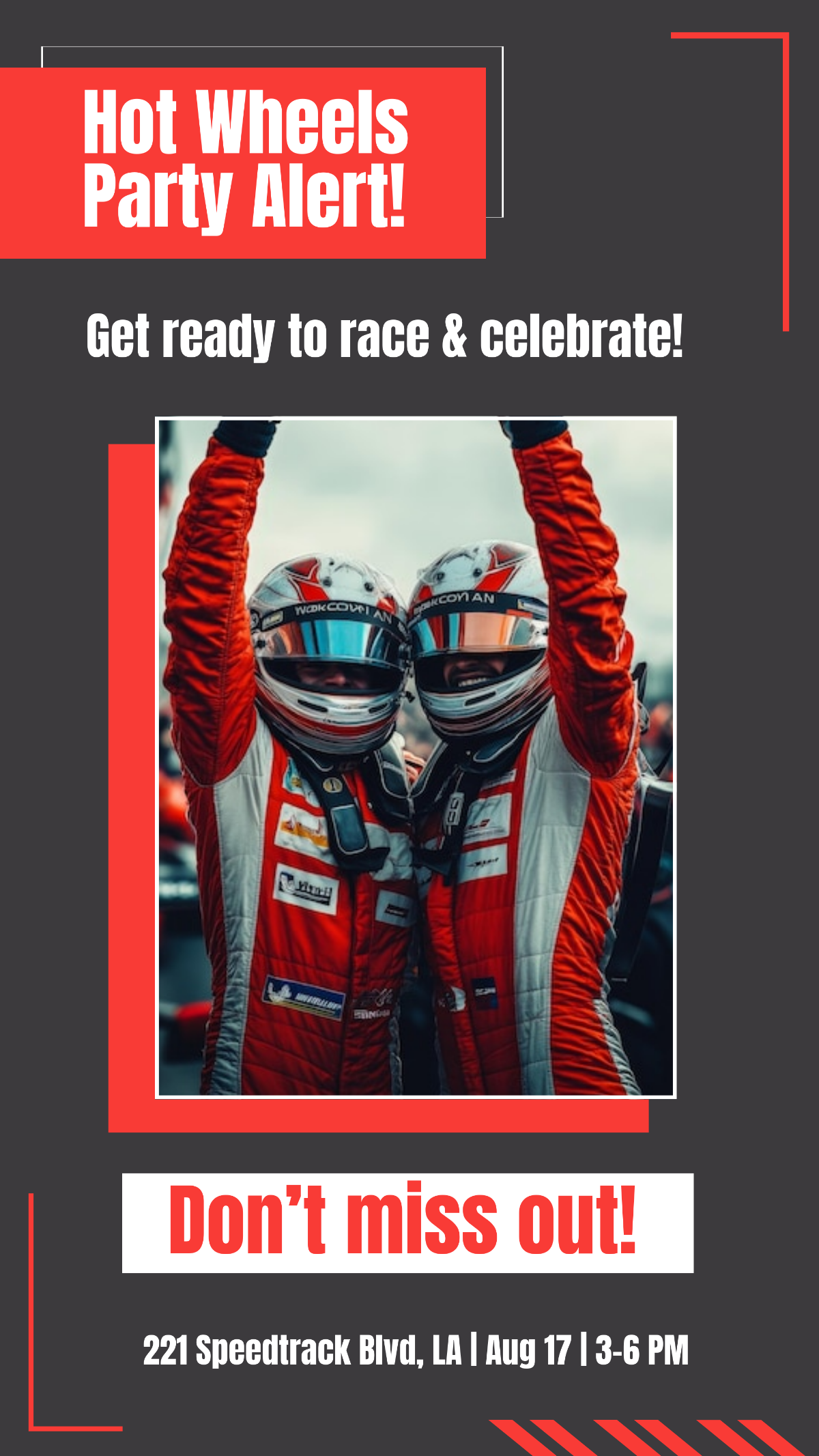 Free Red Hot Wheels Party Instagram Story Template
