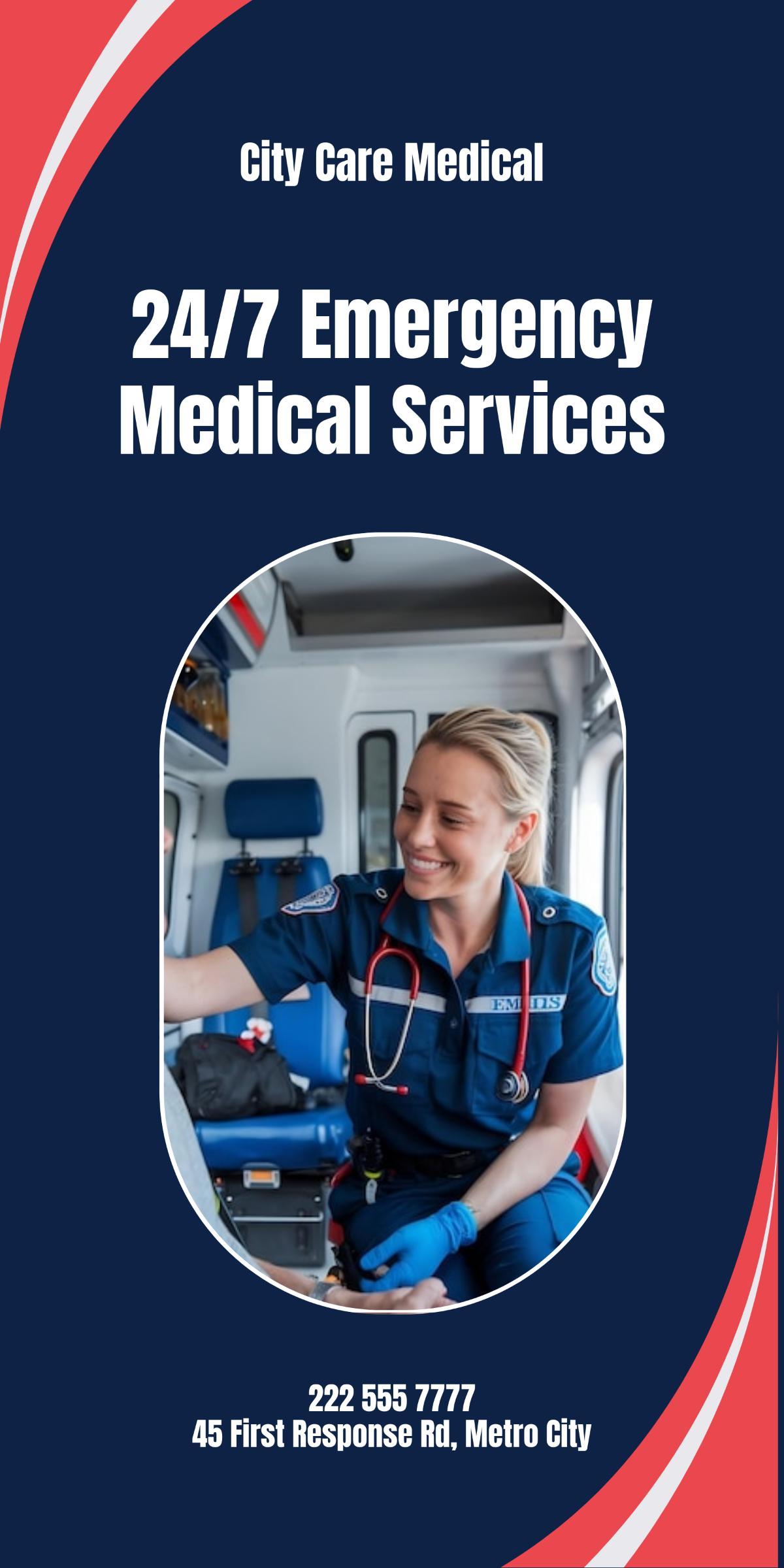 Free Emergency Medical Roll Up Banner Template to Edit Online