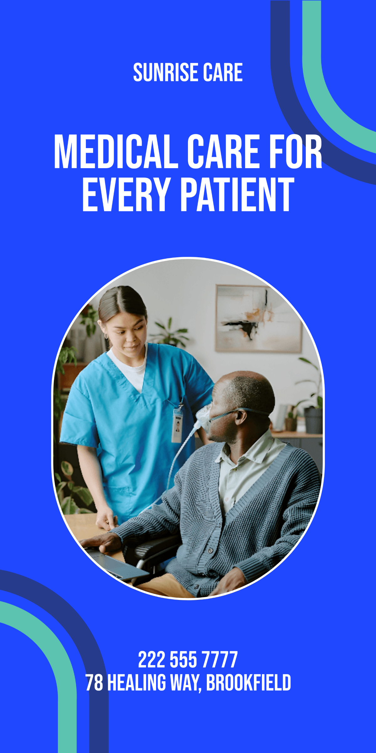 Free Blue Medical Care Roll Up Banner Template to Edit Online