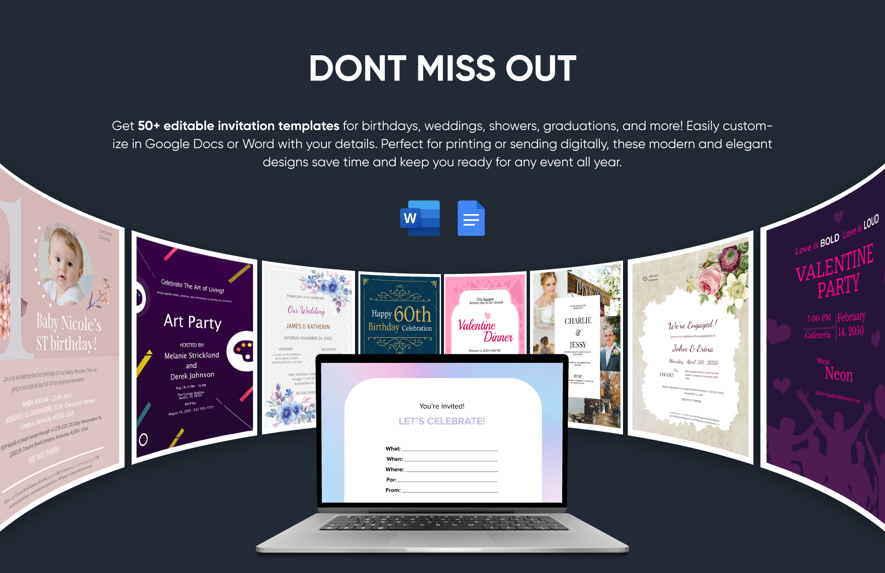 50+ Editable Invitation Template Bundle