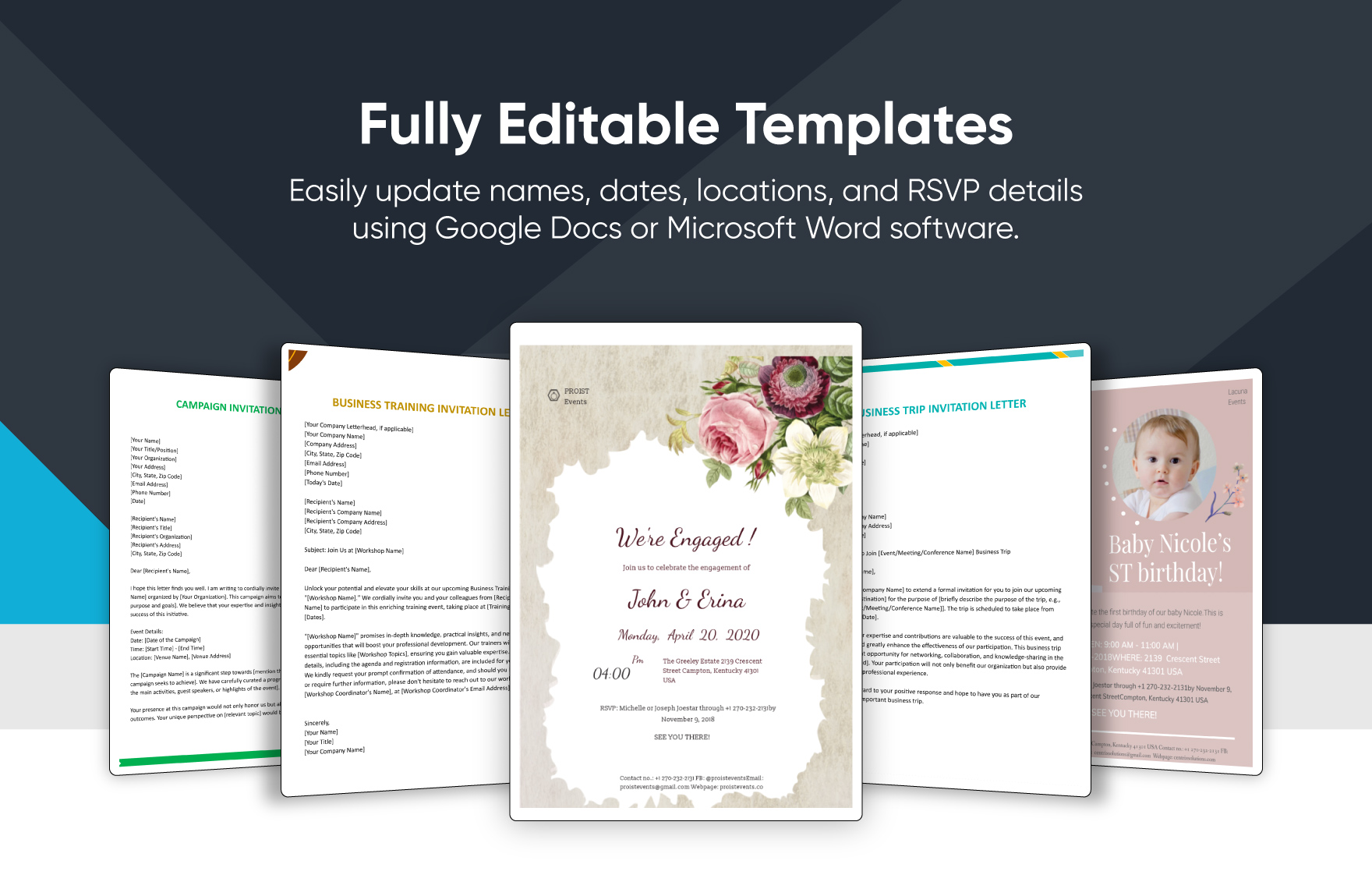 50+ Editable Invitation Template Bundle