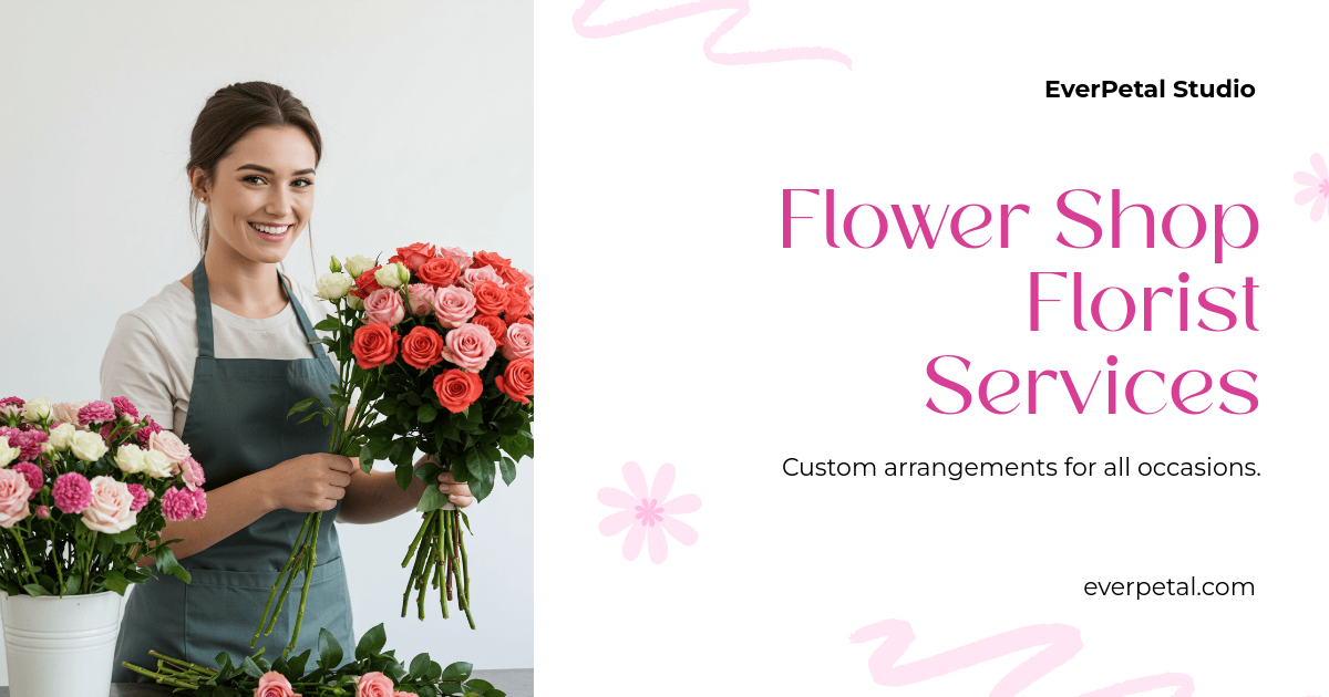 Free Flower Shop Florist Facebook Post Template to Edit Online