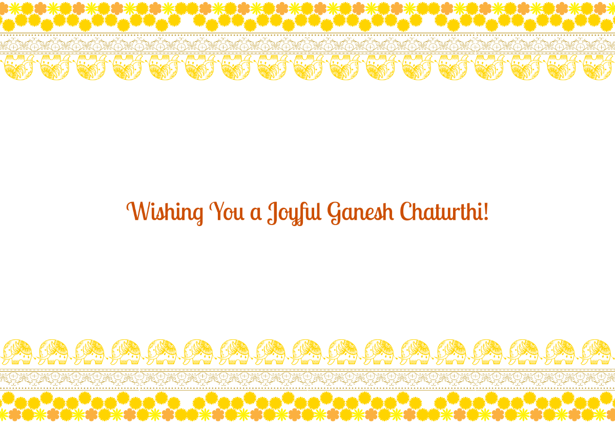 Free Yellow Ganesh Chaturthi Card Background Template to Edit Online