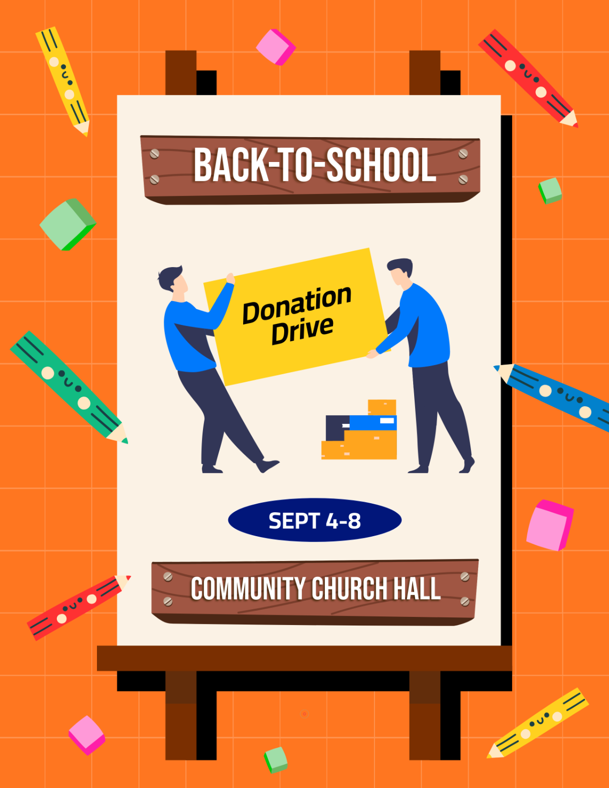 Free Back To School Donations Flyer Template to Edit Online