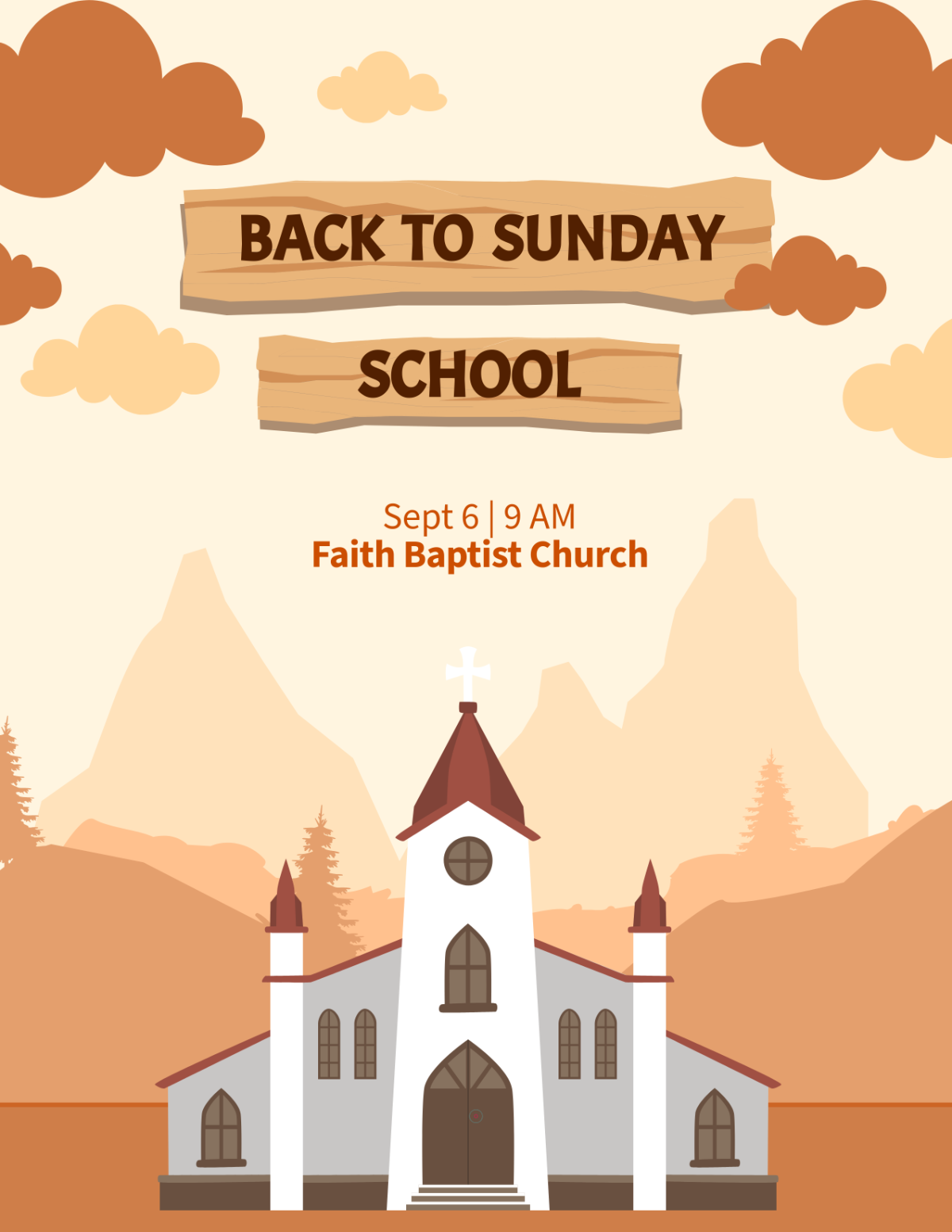 Free Back To Sunday School Flyer Template to Edit Online