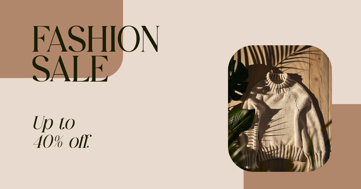 Free Aesthetic Fashion Sale Facebook Post Template to Edit Online