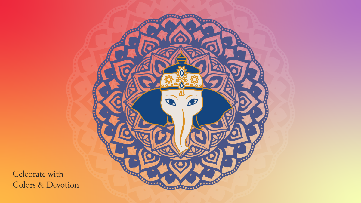 Free Colorful Mandala Ganesh Chaturthi Background Template to Edit Online