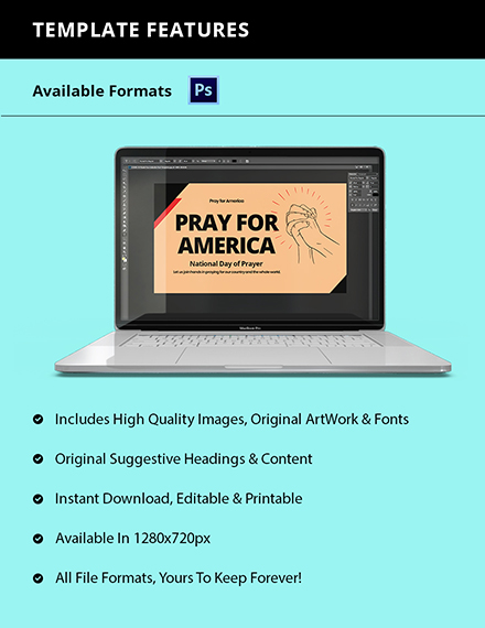 Free National Day of Prayer YouTube Video Thumbnail Template to Edit Online