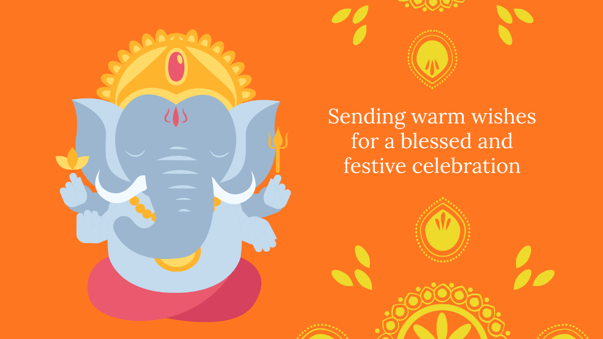 Free Orange Ganesh Chaturthi Flyer Background Template to Edit Online