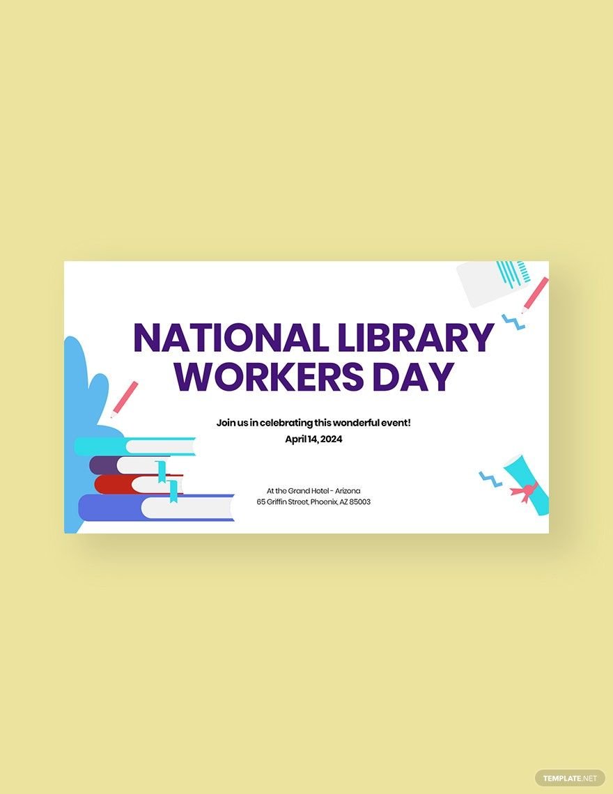 National Library Workers Day YouTube Video Thumbnail Template