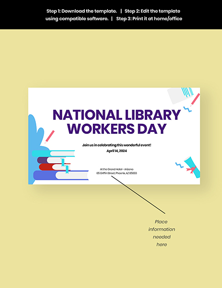 Free National Library Workers Day YouTube Video Thumbnail Template to Edit Online