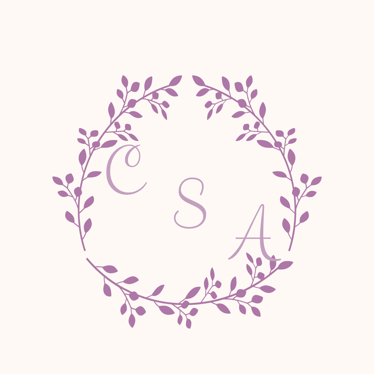 Free Wreath Monogram Template to Edit Online
