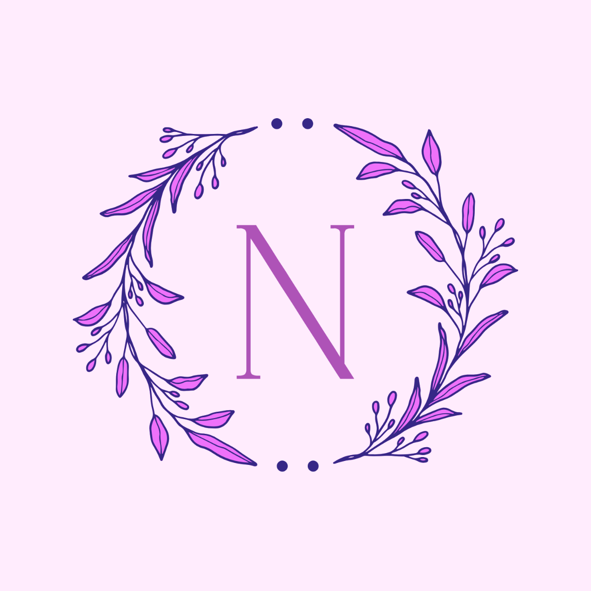 Free Wreath Monogram Template to Edit Online