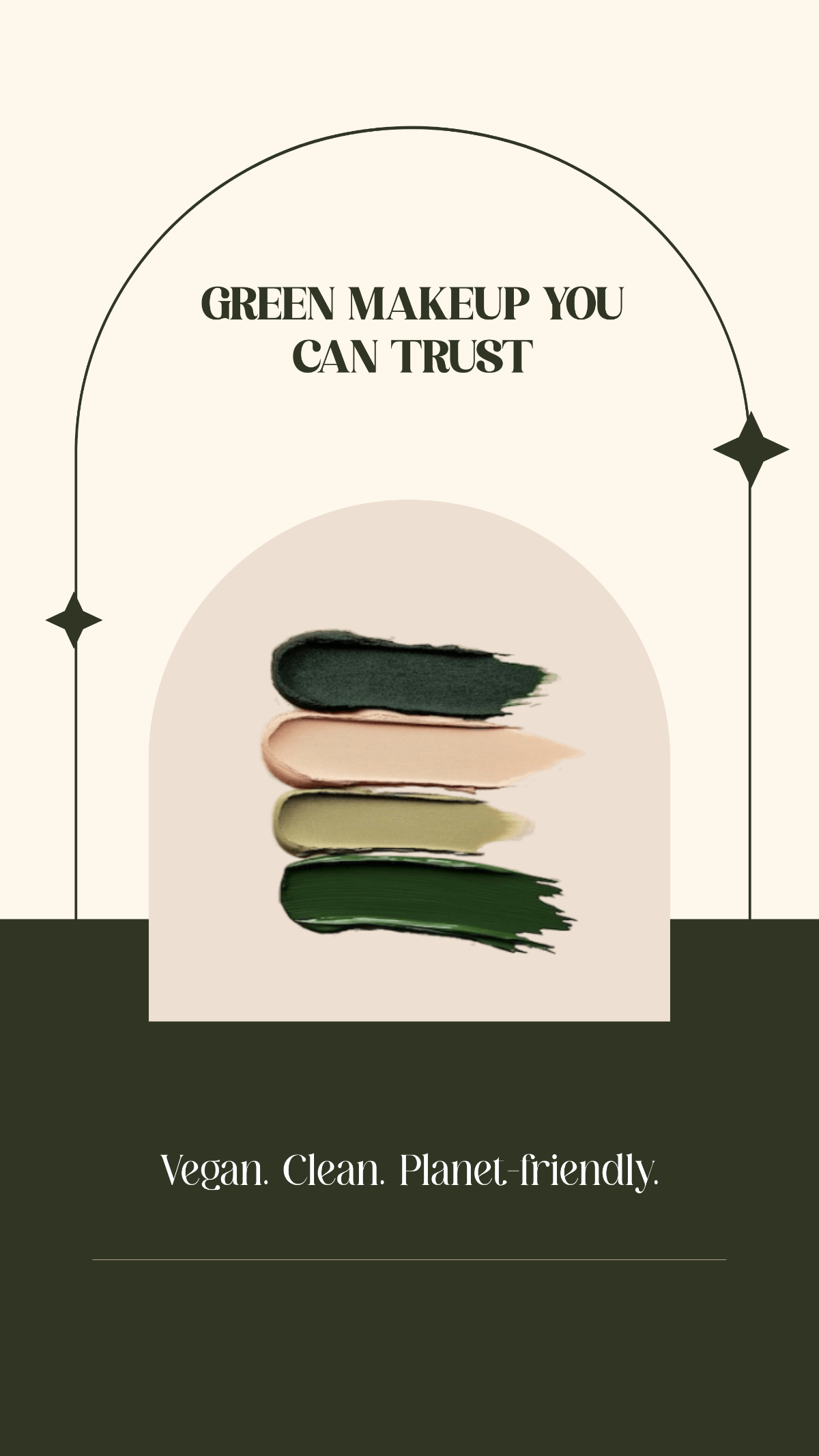 Green and Beige Makeup Instagram Ad Story