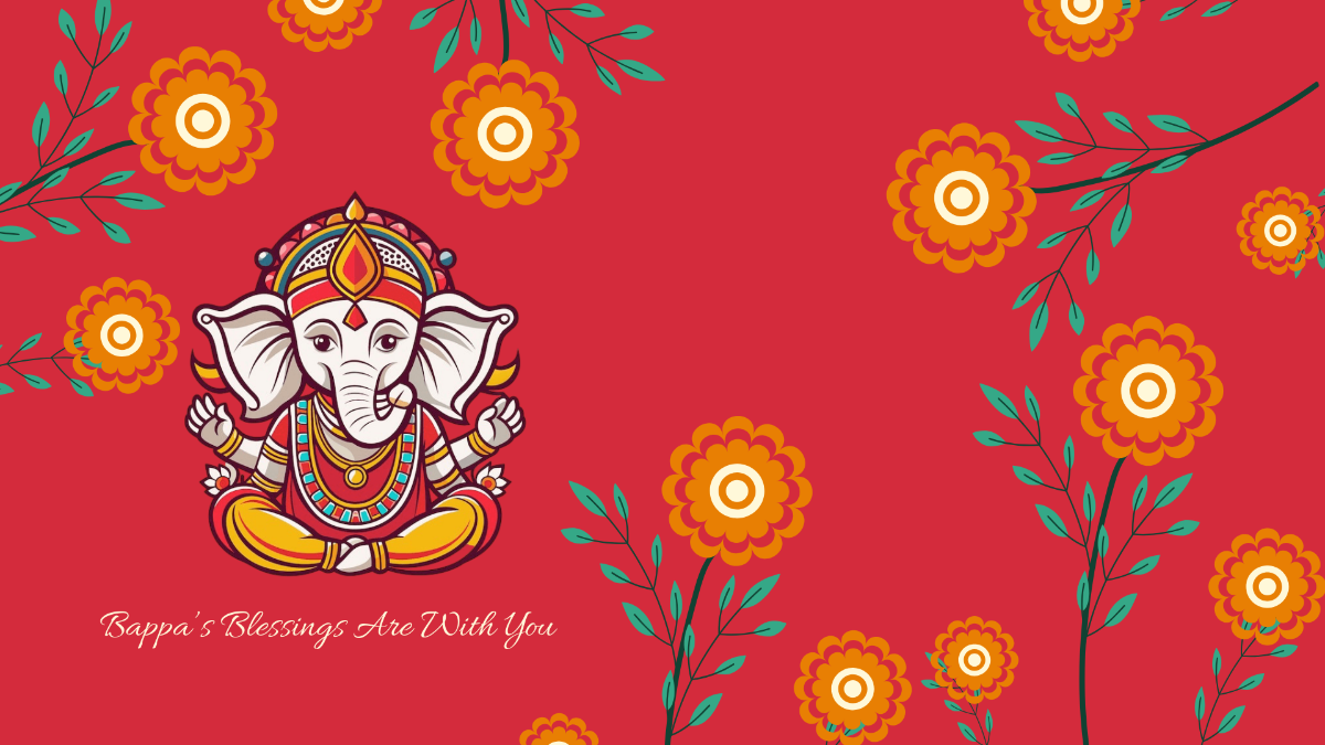 Free Gorgeous Ganesh Chaturthi Background Template to Edit Online