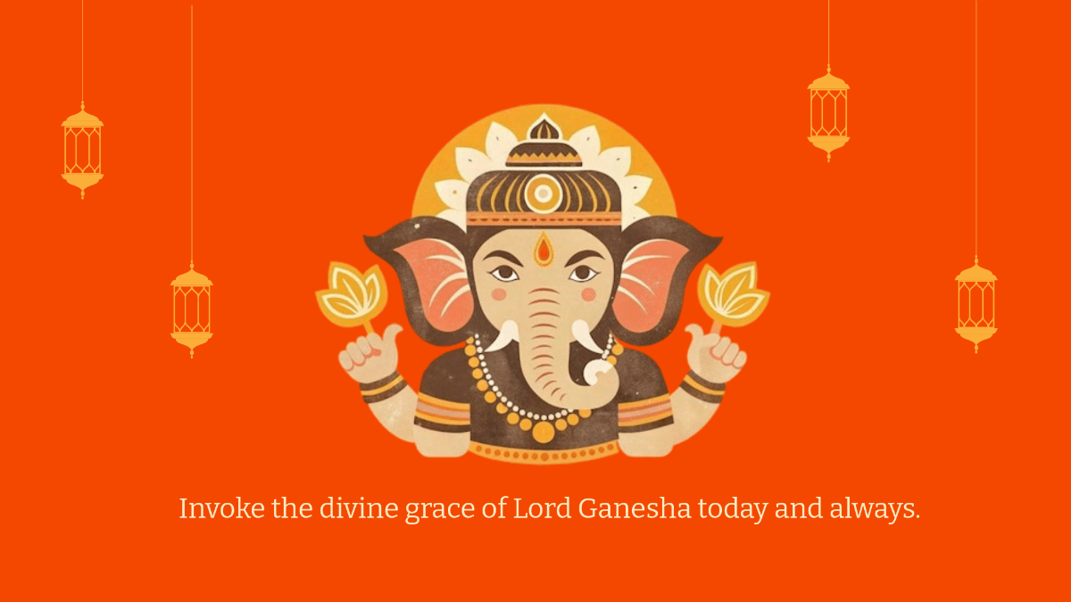 Free Religious Ganesh Chaturthi Background Template to Edit Online