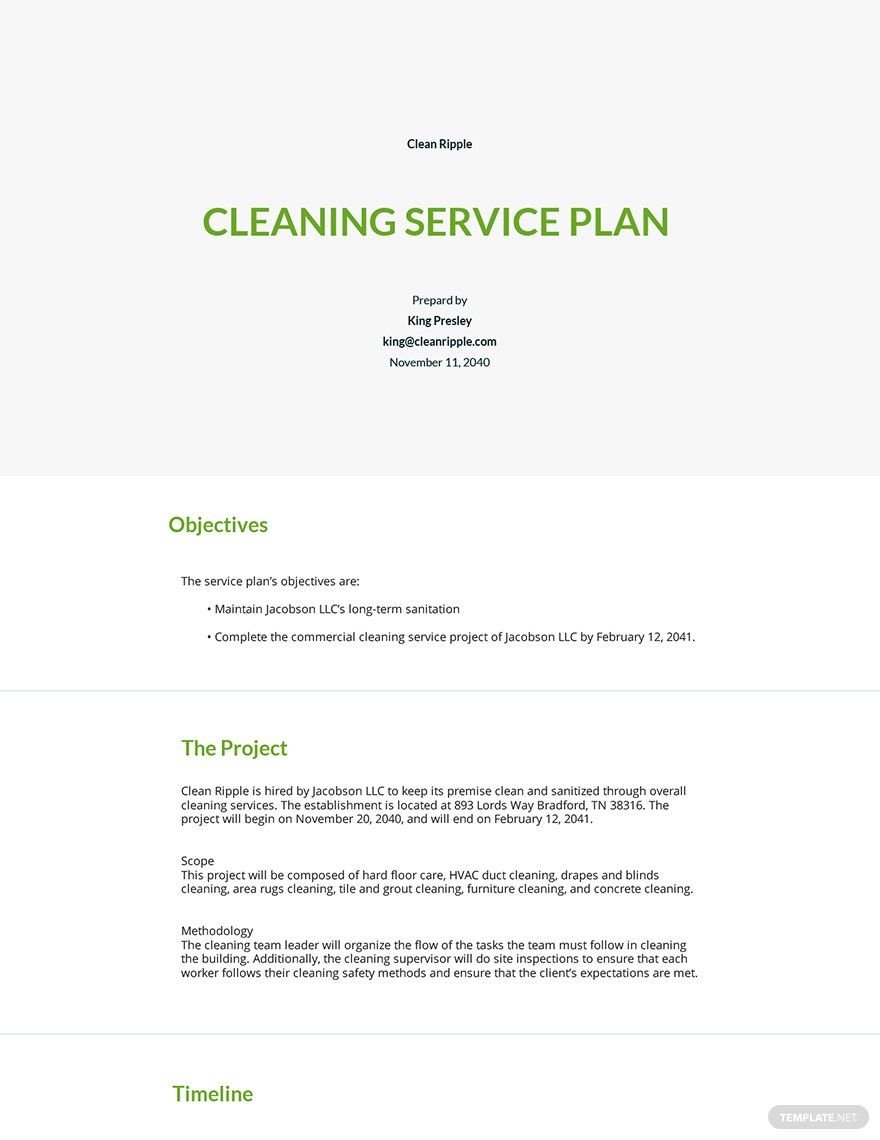 business plan for home cleaning service