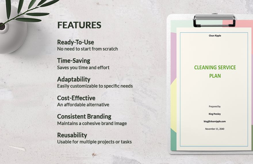 Cleaning Service Plan Template