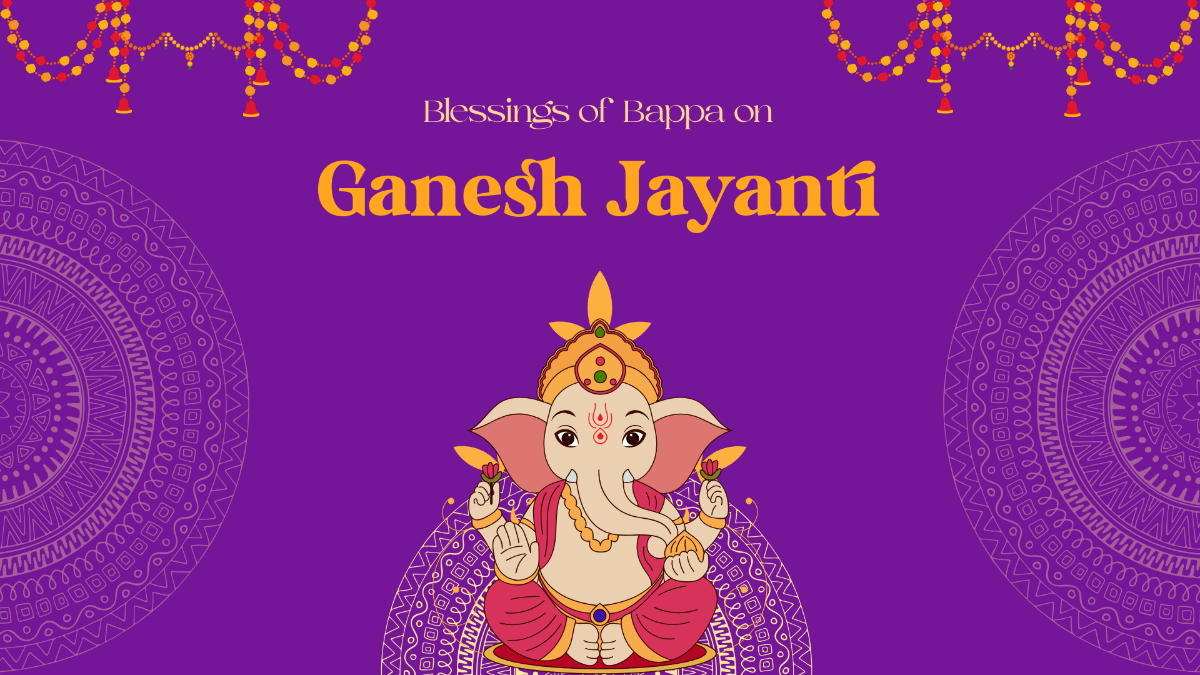 Free Purple Ganesh Chaturthi Jayanti Background Template to Edit Online