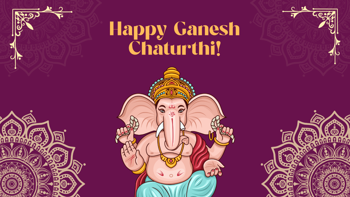 Free Lord Ganesh Chaturthi Background Template to Edit Online
