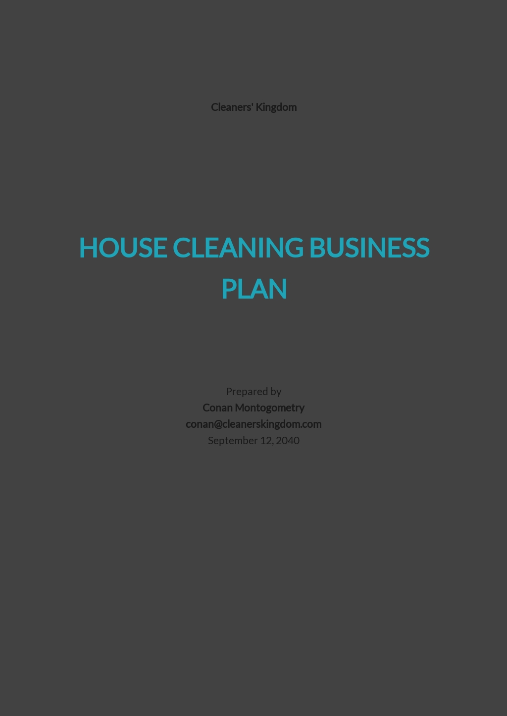 home cleaning business plan