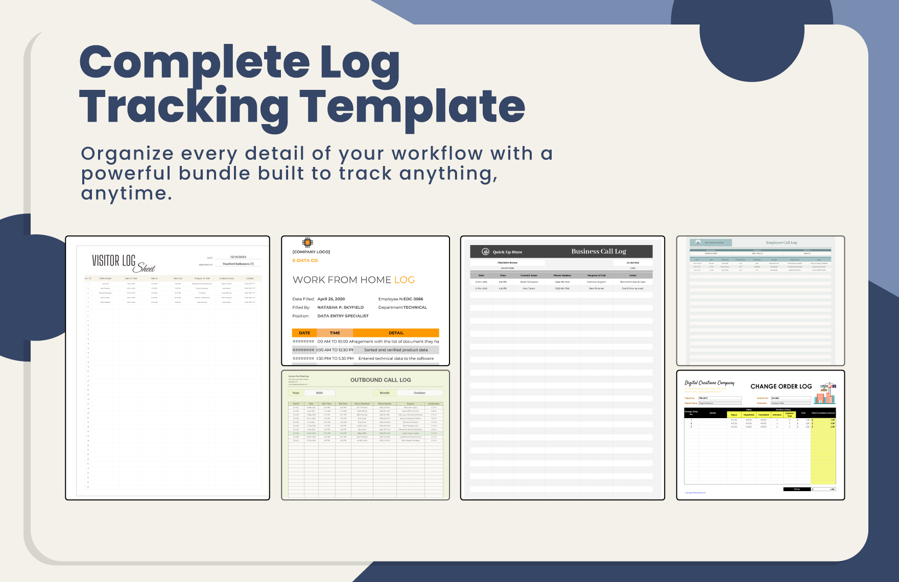 30+ Complete Log Tracking Template Bundle