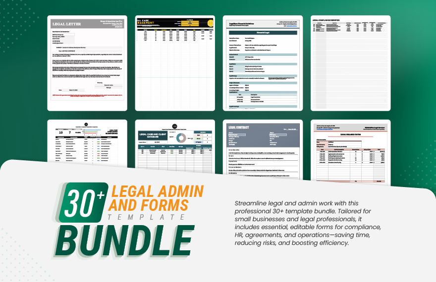 30+ Legal Admin and Forms Template Bundle in Excel, Google Sheets to Download