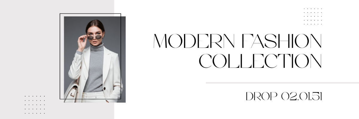 Free Modern Fashion X Header Template to Edit Online
