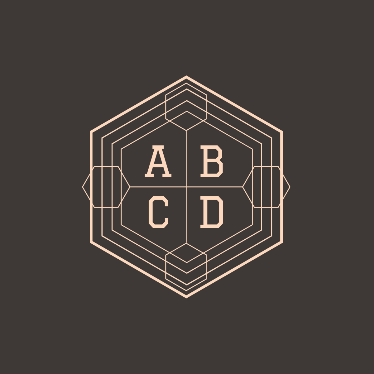 Free Geometric Monogram Template to Edit Online